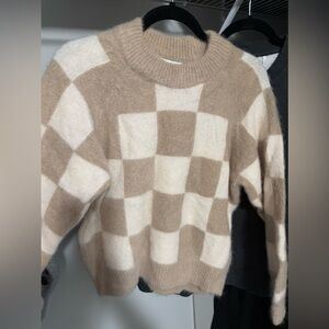 Sandro check pattern sweater